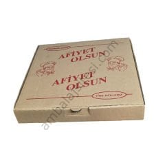 Pizza Kutusu 26x26x4 Afiyet Olsun Baskılı  100 Adet