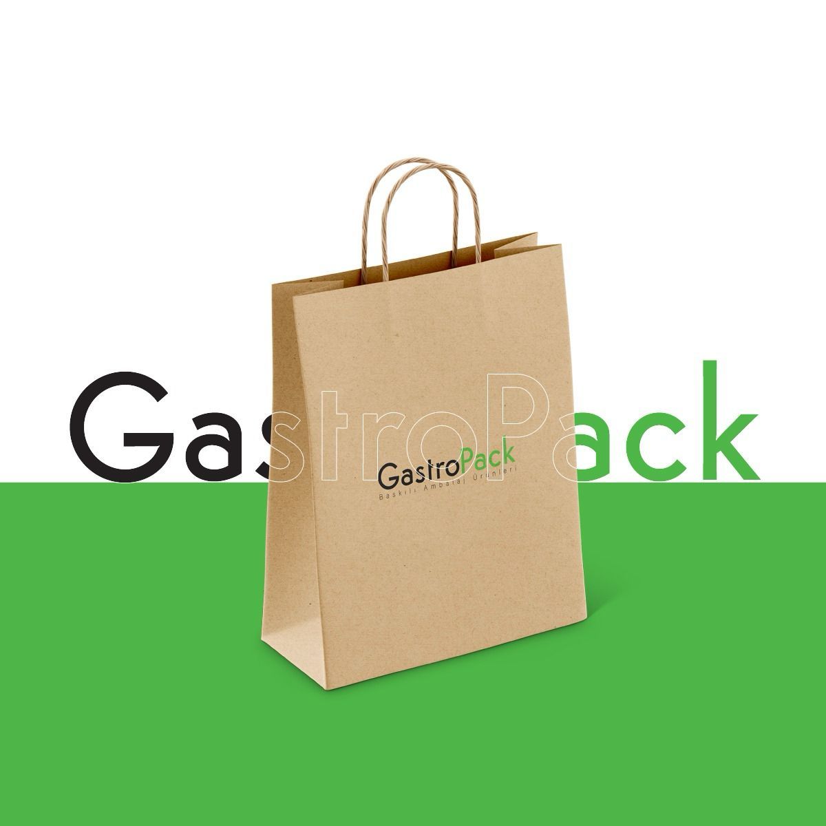 Baskılı Kağıt Çanta Kraft - 29 x 29 x 15 - 1000