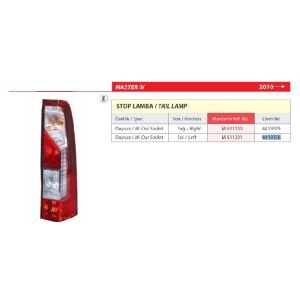 Renault Master IV Duysuz Sol Arka Stop Lambası 2010> -4419378