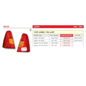 Dacia Logon Duylu Sağ Arka Stop Lambası 2002-2005 -6001546795