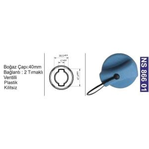 Depo Kapağı Üre Tankı Kapağı Kilitsiz Mercedes-Man-Daf Ad Blue - NS86601