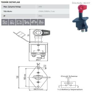 Tır Devre Kesici Bakalit Gövdeli Aksa 06-017 - 06-017