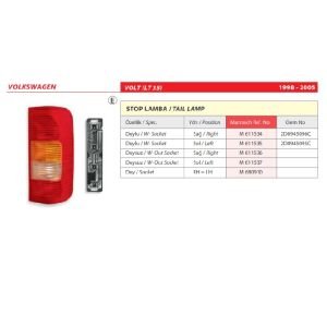 Volkswagen Volt (LT 35) Duylu Sağ Stop Lambası 1998-2005 -2D0945096C