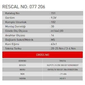 Isıtma Bujisi - Peugeot - Citroen - ET077206