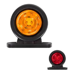 Mini Düz Lamba Lensli Cam 18 Led'Li 70Mm 12V-24V Sarı - Kırmızı - FR0136-YR