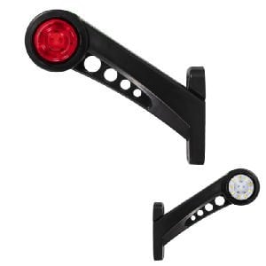 Boynuz Lamba Uzun Lensli Cam 18 Led'Li 190Mm 12V-24V Beyaz - Kırmızı - FR0138-WR