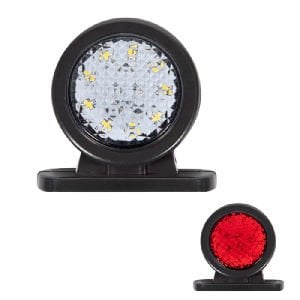 Mini Düz Lamba Petekli Cam 18 Led'Li 70Mm 12V-24V Beyaz - Kırmızı - FR0142-WR