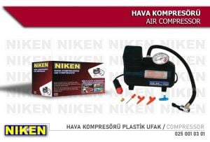 Niken Mini Hava Kompresörü Saatli 12 V 250 Psı - 250010301