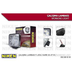 Niken Çalışma Lambası 9 Ledli Kare 22-27 W 1 Adet - 0520010101