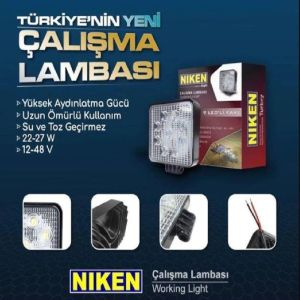 Niken Çalışma Lambası 9 Ledli Kare 22-27 W 1 Adet - 0520010101