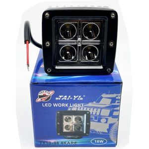Tai-Yi Off Road Lambası Kare 4 Ledli 12/24V Beyaz - TY10-08