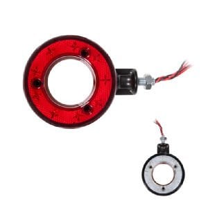 Ayna Altı Küpe İçi Boş 18 Led'Li 120Mm 12V-24V Beyaz - Kırmızı - FR0330-WR