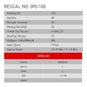 Isıtma Bujisi - Toyota - Daihatsu - ET090108