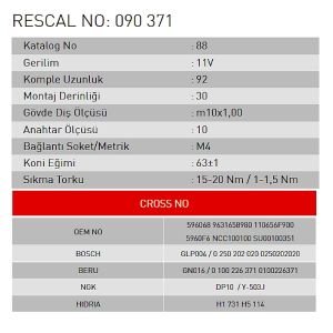 Isıtma Bujisi - Fiat - Peugeot - Citroen - Tata - Toyota - Daihatsu - ET090371