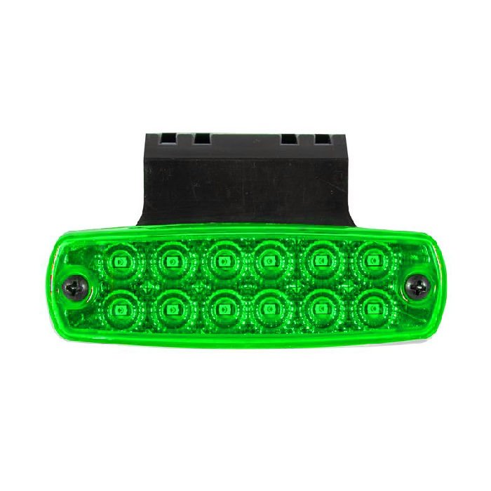 Pro Side Marker Lamba Braketli 12 Led'Li 115Mm 12V-24V Yeşil - FR0177-G