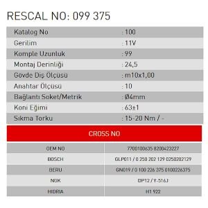 Isıtma Bujisi - Renault - Dacia - ET099375