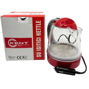 Kent 12 Volt Araç İçi Oto Su Isıtıcı Kettle Çaydanlık 1 Lt Kırmızı