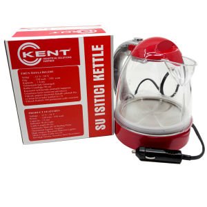 Kent 12 Volt Araç İçi Oto Su Isıtıcı Kettle Çaydanlık 1 Lt Kırmızı