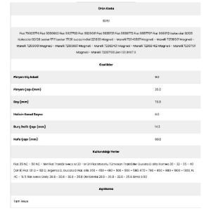 Form Metal 32151 Fiat Traktör 6 Kanal 9 Diş 79023774 Marş Dişlisi
