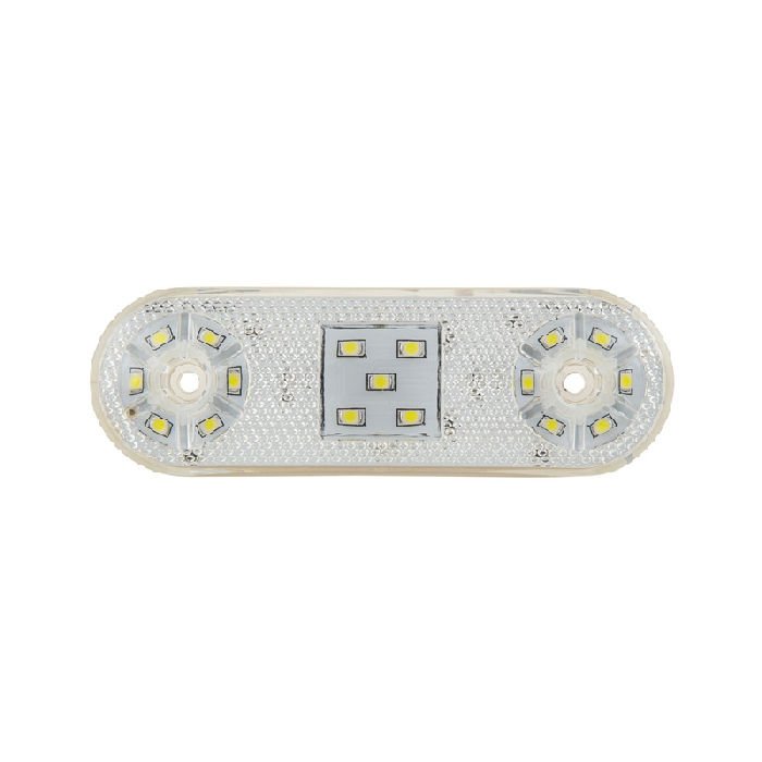 Oval Yan İşaret Lamba 17 Led'Li 113Mm 12V-24V Beyaz - FR0314-W