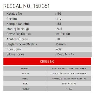 Isıtma Bujisi - Nissan - Infiniti - Opel - Renault - Dacia - ET150351