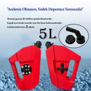 Atv- Utv - Jeep Yedek Yakıt- Benzin - Yağ Bidonu Mavi 5 Litre 2 Li Paket 10 Litre Gönderim