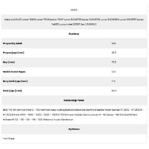 Form Metal 42455 Bmc 140 12 Kanal 10 Diş 7151150 Marş Dişlisi