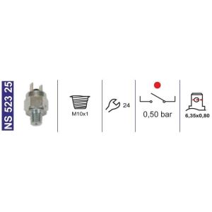Fren Müşiri-Yağ Basınç-0,50 Bar M10X1 Normalde Açık Sanko İş Makinası 0005456509 - NS52325