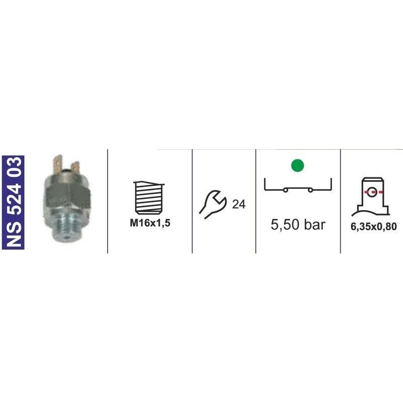 Lamba İkaz Müşiri-Hava Basınç-5,50 Bar M16X1,5 Normalde Kapalı Bmc.Fatıh/Prp/Otobüs 52Rs010524 - NS52403