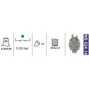 Hava Basınç Müşiri 5,5 Bar M12X1,5 Normalde Kapalı Isuzu/Aıos-Scanıa-Volvo-Unıversal 394328 - NS52414