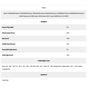 Form Metal 53614 Mercedes L207 10 Kanal 9 Diş 10062094 Marş Dişlisi