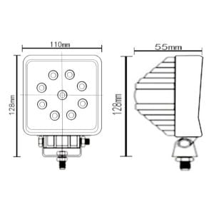 Led Kare Çalışma Lambası 9 Ledli - 201610