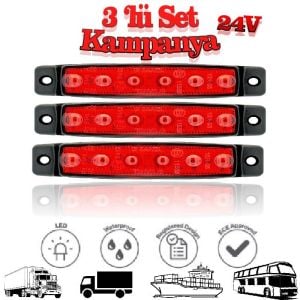 Sanel 6 Ledli 3'Lü Set Parmak Led 24V Sarı SBB24Y6-3