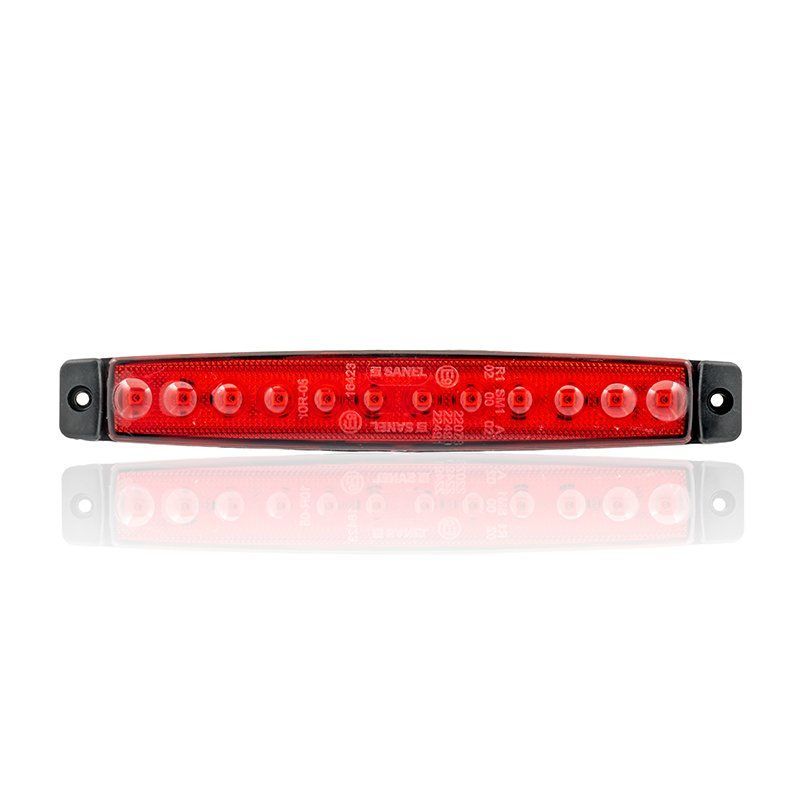 Sanel 12V Üniversal Parmak 12 Led Basamak Kırmızı SBC12R12