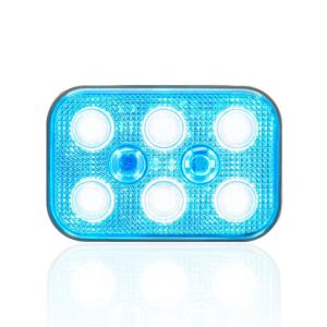 Sanel 12V Üniversal Kare 6 Led Dış Makan Uyumlu Mavi SBD12B6