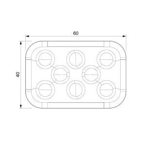 Sanel 12V Üniversal Kare 6 Led Dış Makan Uyumlu Mavi SBD12B6