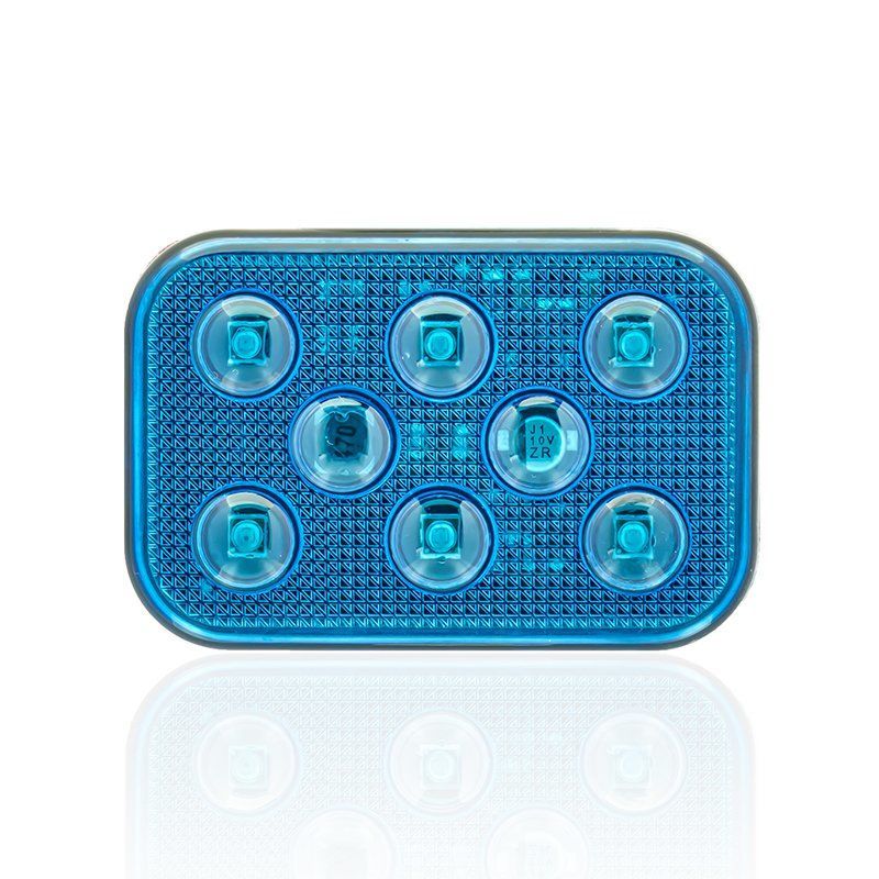 Sanel 12V Üniversal Kare 6 Led Dış Makan Uyumlu Mavi SBD12B6