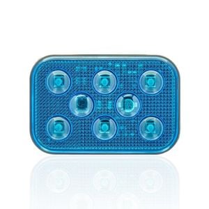 Sanel 12V Üniversal Kare 6 Led Dış Makan Uyumlu Mavi SBD12B6