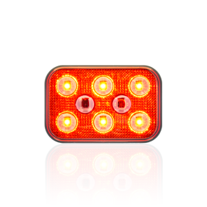 Sanel Çakarlı 12 - 24V Universal Kare 6 Led Dış Mekan Uyumlu Kırmızı SBDF6R