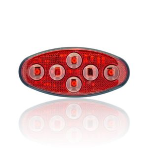 Sanel 12V Universal Elips 6 Led Dış Mekan Uyumlu Kırmızı SBE12R6