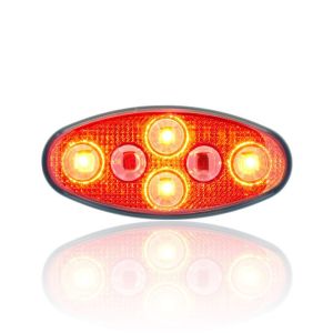 Sanel 12V Universal Elips 6 Led Dış Mekan Uyumlu Kırmızı SBE12R6