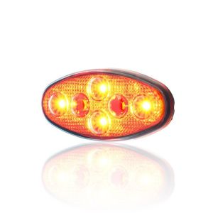 Sanel 12V Universal Elips 6 Led Dış Mekan Uyumlu Kırmızı SBE12R6