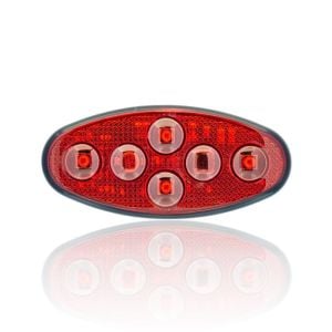 Sanel 24V Universal Elips 6 Led Dış Mekan Uyumlu Kırmızı SBE24R6