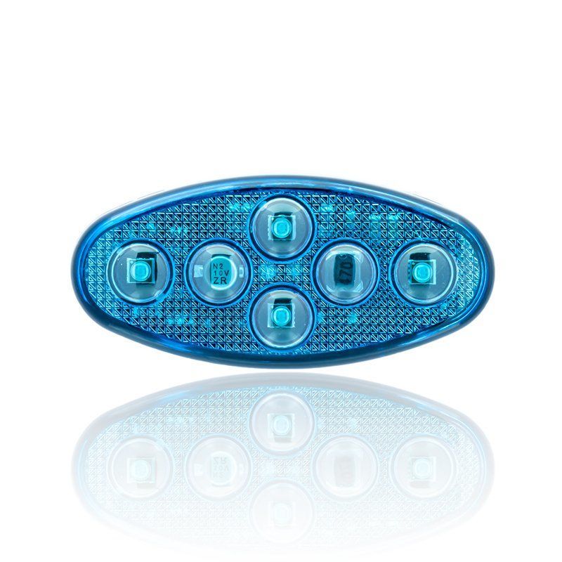 Sanel Çakarlı 12-24V Universal Elips 4 Led Dış Makan Uyumlu Mavi SBEF4B