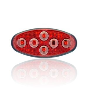 Sanel 12-24V Universal Elips 4 Led Dış Mkan Uyumlu Kırmızı SBEF4R