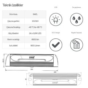 Sanel Power Led 2'Li Set İç -Dış Aydınlatma 24X.05 18W 12V-24V SMZLG24W-SET-5