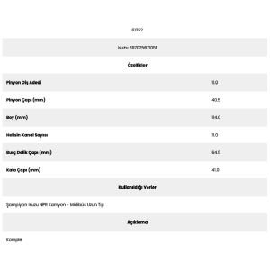 Form Metal 61252 Npr 11 Kanal 11 Diş 71512520 Marş Dişlisi