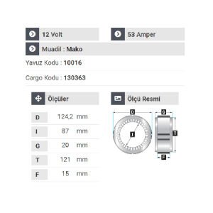 NURSAN 110112 Statör 12V 53A Mako Tip 4 Uçlu Em