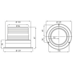 Ledli Çakar Lamba Mıklatısılı 12V/24V Sarı - 11