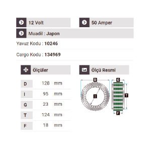 NURSAN 130012 Statör 12V 50A Kia Taksi-Sephia -Prejoro-Çerez Panelvan Kia Besta